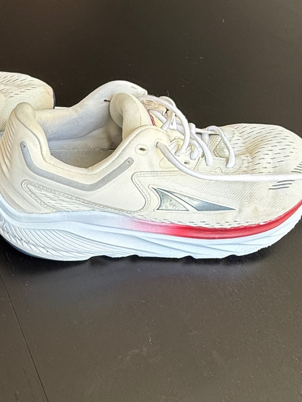 Altra Women’s 10.5 Running Shoes Cream Red – VERY WORN Beater Shoes
